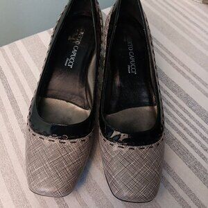 Roberto Capucci Firenze (7.5B) Woman's Small Block Heels Gray/Black‎ ITALY